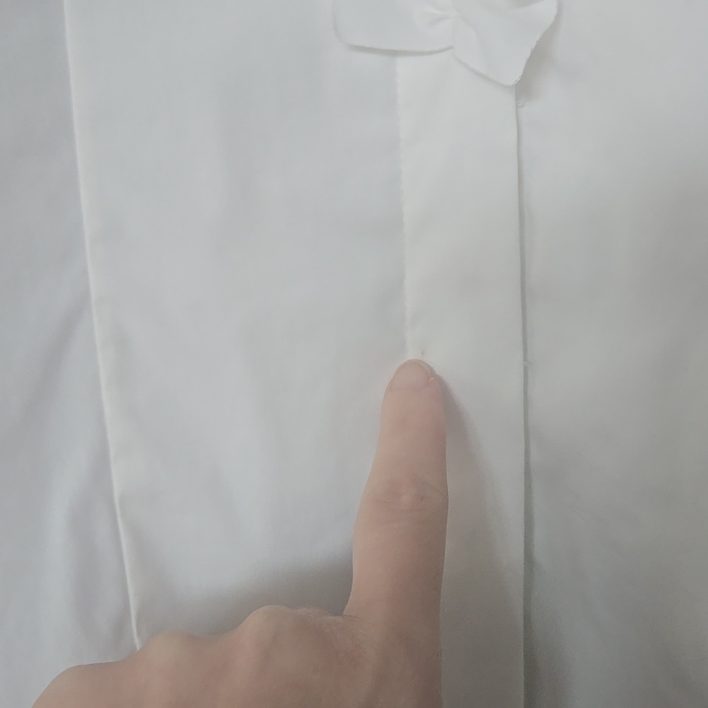Akris Punto White Cotton Poplin And Elastane Ruffled Button Down Size 8 - Picture 3 of 16